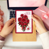 CRASPIRE Valentine's Day Flowers, Roses, Labels, Words of Love and Blessing Stamp Clear Silicone Stamp Seal for Card Making Decoration and DIY Scrapbooking