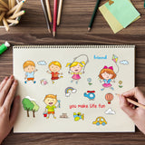 Craspire Happy Kids Boys And Girls, Toys, Sports, Kicking, Kite, Skipping Rope, Kindergarten Clear Silicone Stamp Seal for Card Making Decoration and DIY Scrapbooking