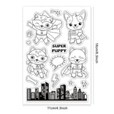 Craspire Animal, Dog, Superhero, Corgi, Shiba, City Clear Stamps Silicone Stamp Seal for Card Making Decoration and DIY Scrapbooking