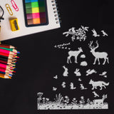 Craspire Meadow, Landscape, Deer, Rabbit, Wolf, Eagle, Bird, Rat, Insect Clear Silicone Stamp Seal for Card Making Decoration and DIY Scrapbooking