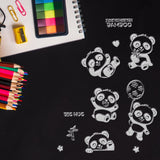 Craspire Panda, Cute, Bamboo, Balloons, Happy Birthday, Flowers, Valentine's Day Clear Silicone Stamp Seal for Card Making Decoration and DIY Scrapbooking