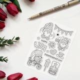 Craspire Gnome Independence Day Clear Silicone Stamp Seal for Card Making Decoration and DIY Scrapbooking