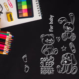 Craspire Clear Stamps Silicone Stamp Seal for Card Making Decoration and DIY Scrapbooking, Including Doll, Bear, Lion, Elephant, Rabbit, Dog, Baby