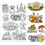 Craspire Custom PVC Plastic Clear Stamps, for DIY Scrapbooking, Photo Album Decorative, Cards Making, Oktoberfest Theme Pattern, 160x110x3mm