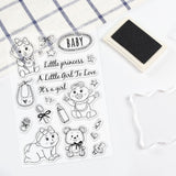 Craspire Baby, It's A Girl, Play Baby, Cute Bear, Baby Products Clear Stamps Silicone Stamp Seal for Card Making Decoration and DIY Scrapbooking