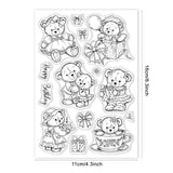 Craspire Teddy Bear, Vintage, Happy Birthday Bear, Flower, Vintage Clothing Clear Silicone Stamp Seal for Card Making Decoration and DIY Scrapbooking