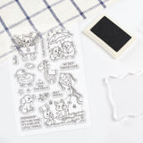 Craspire Friendship Animal Cat Guinea Pig Sheep Deer Elephant Rabbit Fox Bird Clear Silicone Stamp Seal for Card Making Decoration and DIY Scrapbooking