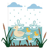 CRASPIRE Raindrops, Ducks, Lake, Reeds, Quagmire, Clouds, Rain Carbon Steel Cutting Dies Stencils, for DIY Scrapbooking/Photo Album, Decorative Embossing DIY Paper Card