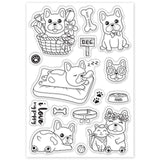 Craspire Dog, Falafel, Kitten, Friendship, Flowers, Dog Toy, Paw Print Clear Stamps Silicone Stamp Seal for Card Making Decoration and DIY Scrapbooking