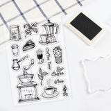 Craspire PVC Plastic Stamps, for DIY Scrapbooking, Photo Album Decorative, Cards Making, Stamp Sheets, Food Pattern, 16x11x0.3cm