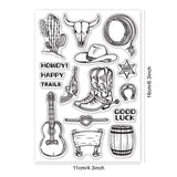 Craspire Cowboy, Barrel, Horn, Rope, Cactus Stamps Silicone Stamp Seal for Card Making Decoration and DIY Scrapbooking