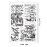 Craspire Nautical, Retro Style, English Background, Treasure Chest, Lighthouse, Anchor, Sailboat Clear Stamps Seal for Card Making Decoration and DIY Scrapbooking