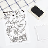 Craspire LOVE, Valentine's Day, Animals, Love, Rabbit Clear Silicone Stamp Seal for Card Making Decoration and DIY Scrapbooking