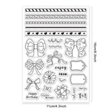 Craspire Bows, Ribbons, Sticky Notes Clear Silicone Stamp Seal for Card Making Decoration and DIY Scrapbooking