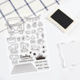 Craspire Investigation, Picnic, Bus, Dessert, Elephant, Koala, Hedgehog, Bear Clear Stamps Silicone Stamp Seal for Card Making Decoration and DIY Scrapbooking