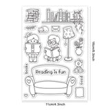 Craspire Reading, Bookcase, Bookshelf Clear Silicone Stamp Seal for Card Making Decoration and DIY Scrapbooking