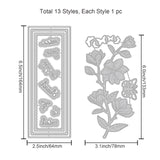 CRASPIRE Magnolia Flower Background Plate Carbon Steel Cutting Dies Stencils, for DIY Scrapbooking/Photo Album, Decorative Embossing DIY Paper Card