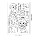 Craspire Beach, Sand Castle, Seashells Clear Stamps Silicone Stamp Seal for Card Making Decoration and DIY Scrapbooking