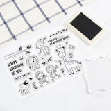 Craspire Clear Silicone Stamp Seal for Card Making Decoration and DIY Scrapbooking, Zoo, Monkey, Lion, Cat, Giraffe, Bird