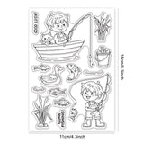 Craspire Fishing Boy Clear Silicone Stamp Seal for Card Making Decoration and DIY Scrapbooking