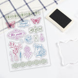 Craspire PVC Plastic Stamps, for DIY Scrapbooking, Photo Album Decorative, Cards Making, Stamp Sheets, Butterfly Pattern, 16x11x0.3cm