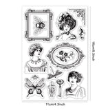 Craspire Vintage Woman Photo Frame Clear Silicone Stamp Seal for Card Making Decoration and DIY Scrapbooking