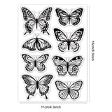 Craspire PVC Plastic Stamps, for DIY Scrapbooking, Photo Album Decorative, Cards Making, Stamp Sheets, Butterfly Pattern, 160x110x3mm