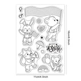 Craspire Happy Pride Day, Rainbow, Party Parade, Bear, Rabbit, Cat Clear Silicone Stamp Seal for Card Making Decoration and DIY Scrapbooking