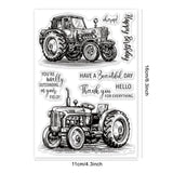 Craspire Retro Tractor, Blessing Word Stamps Silicone Stamp Seal for Card Making Decoration and DIY Scrapbooking