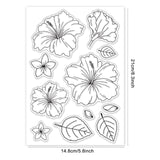 Craspire PVC Plastic Stamps, for DIY Scrapbooking, Photo Album Decorative, Cards Making, Stamp Sheets, Flower Pattern, 160x110x3mm