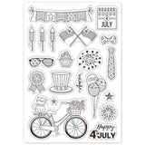 Craspire Independence Day, Celebrate, Fireworks, Badge, Banner Clear Stamps Silicone Stamp Seal for Card Making Decoration and DIY Scrapbooking