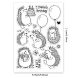 Craspire Hedgehog, Celebrate, Birthday Clear Stamps Silicone Stamp Seal for Card Making Decoration and DIY Scrapbooking