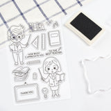 Craspire Favorite Teacher, Female Teacher, Male Teacher, Book, Blackboard, Ruler, Pen, Light Bulb Stamp Clear Silicone Stamp Seal for Card Making Decoration and DIY Scrapbooking