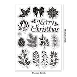 Craspire Christmas Wreath, Winter Plants, Holly, Pine Cones, Mistletoe, Poinsettia Stamp Clear Silicone Stamp Seal for Card Making Decoration and DIY Scrapbooking