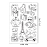 Craspire Animal Travel Vacation Bear Cat Rabbit Stamp Clear Silicone Stamp Seal for Card Making Decoration and DIY Scrapbooking