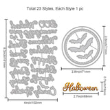 CRASPIRE Halloween Text, Bats, Round Frame Carbon Steel Cutting Dies Stencils, for DIY Scrapbooking/Photo Album, Decorative Embossing DIY Paper Card