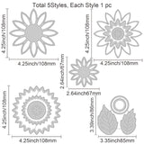 CRASPIRE Overlay Sunflower Carbon Steel Cutting Dies Stencils, for DIY Scrapbooking/Photo Album, Decorative Embossing DIY Paper Card