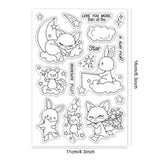 Craspire Star Animal, Moon, Fox, Bunny, Mouse Clear Silicone Stamp Seal for Card Making Decoration and DIY Scrapbooking