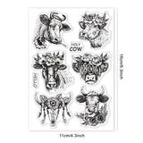 CRASPIRE Cow Flower Animal Sunflower Clear Silicone Stamp Seal for Card Making Decoration and DIY Scrapbooking