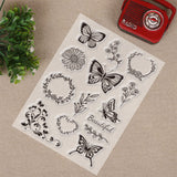 Craspire TPR Stamps, with Acrylic Board, for Imprinting Metal, Plastic, Wood, Leather, Mixed Patterns, Butterfly Pattern, 6-1/4x4-3/8 inches(16x11cm)