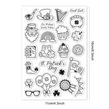 Craspire St. Patrick's Day, Four Leaf Clover Clear Stamps Silicone Stamp Seal for Card Making Decoration and DIY Scrapbooking