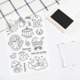 Craspire Clear Silicone Stamp Seal for Card Making Decoration and DIY Scrapbooking, Including Baby, Moon, Cradle