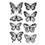 Craspire PVC Plastic Stamps, for DIY Scrapbooking, Photo Album Decorative, Cards Making, Stamp Sheets, Butterfly Pattern, 160x110x3mm