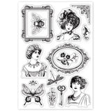 Craspire Vintage Woman Photo Frame Clear Silicone Stamp Seal for Card Making Decoration and DIY Scrapbooking