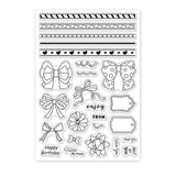 Craspire Bows, Ribbons, Sticky Notes Clear Silicone Stamp Seal for Card Making Decoration and DIY Scrapbooking