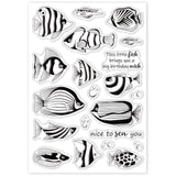 Craspire Fish Ocean Greetings Clear Silicone Stamp Seal for Card Making Decoration and DIY Scrapbooking