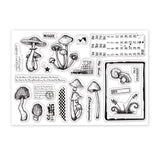 Craspire Mushroom, Month Date Table Border Clear Silicone Stamp Seal for Card Making Decoration and DIY Scrapbooking