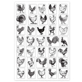 Craspire Chickens, Farm Animals, Breeds of Chickens Stamps Silicone Stamp Seal for Card Making Decoration and DIY Scrapbooking