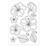 Craspire PVC Plastic Stamps, for DIY Scrapbooking, Photo Album Decorative, Cards Making, Stamp Sheets, Flower Pattern, 160x110x3mm