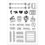 Craspire PVC Plastic Stamps, for DIY Scrapbooking, Photo Album Decorative, Cards Making, Stamp Sheets, Book Pattern, 16x11x0.3cm